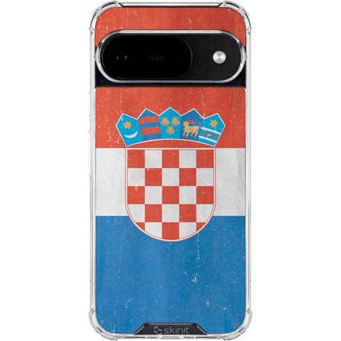 Croatia Flag Distressed Google Pixel 10 Clear Case